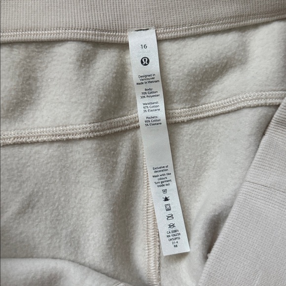Lululemon Braided Detail High Rise Jogger White Opal size 16 - Picture 5 of 6